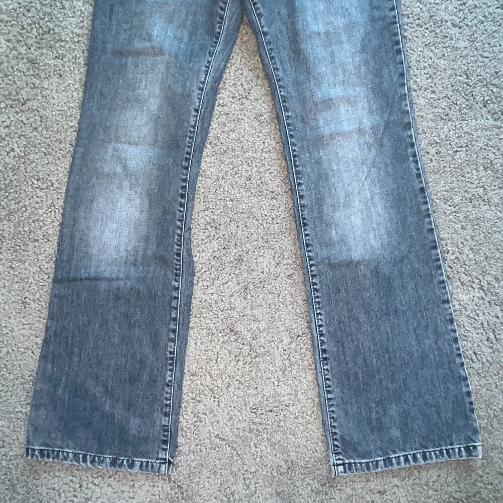 VINTAGE D&G DOLCE & GABBANA EMBROIDERED & STUDDED LOW RISE FLARE JEANS - 30 / 34 - Picture 3 of 16